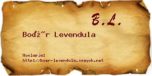 Boér Levendula névjegykártya